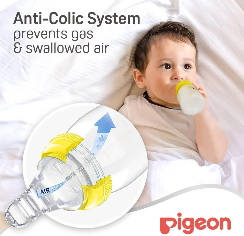 Pigeon Slim Neck Animal Decorated Plastic Feeding Bottle, Ultra Soft Silicone Nipple, Anti Colic, Bpa & Bps Free, 50Ml, Item is Assorted Color - Image 4