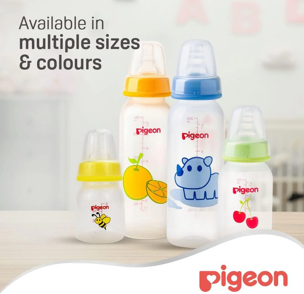 Pigeon Slim Neck Animal Decorated Plastic Feeding Bottle, Ultra Soft Silicone Nipple, Anti Colic, Bpa & Bps Free, 50Ml, Item is Assorted Color - Image 7
