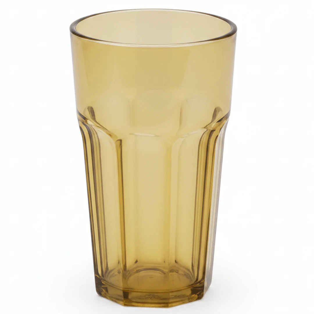 Elegance Tinted Yellow Acrylic Tumbler - Stylish Colour Finish Drinking Glass for Home & Outdoor Use 400ml