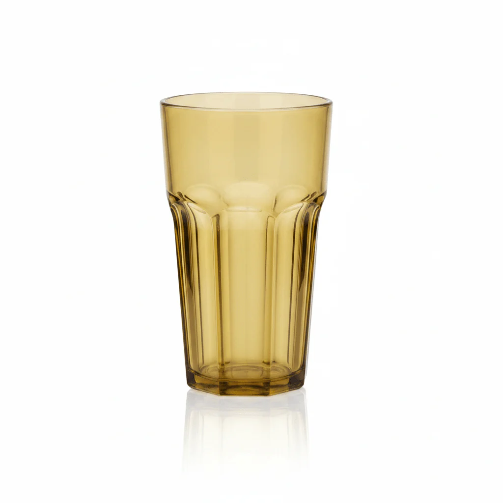 Elegance Tinted Yellow Acrylic Tumbler - Stylish Colour Finish Drinking Glass for Home & Outdoor Use 400ml - Image 2