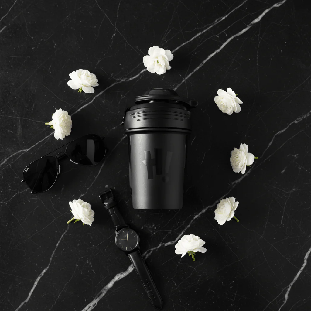 Elegant Black Plastic Water Bottle with Stylish H! Print Design – 350 ml - Image 4