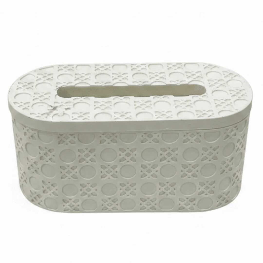 Elegant Off White Pop Tissue Holder with Modern Luxury Finish – Decorative Tissue Storage Box for Home Décor 21×10 cm