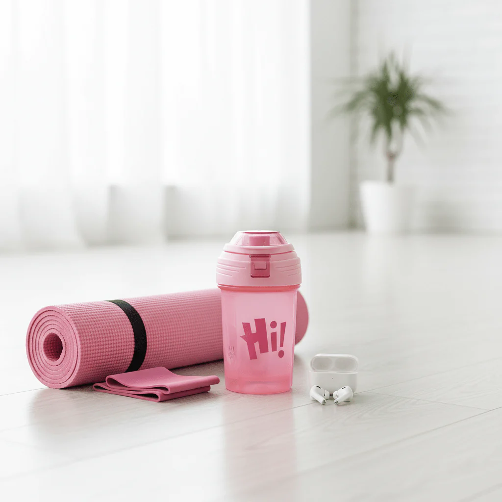 Elegant Pink Plastic Water Bottle with Decorative Hi Print Finish – 350 ml - Image 3