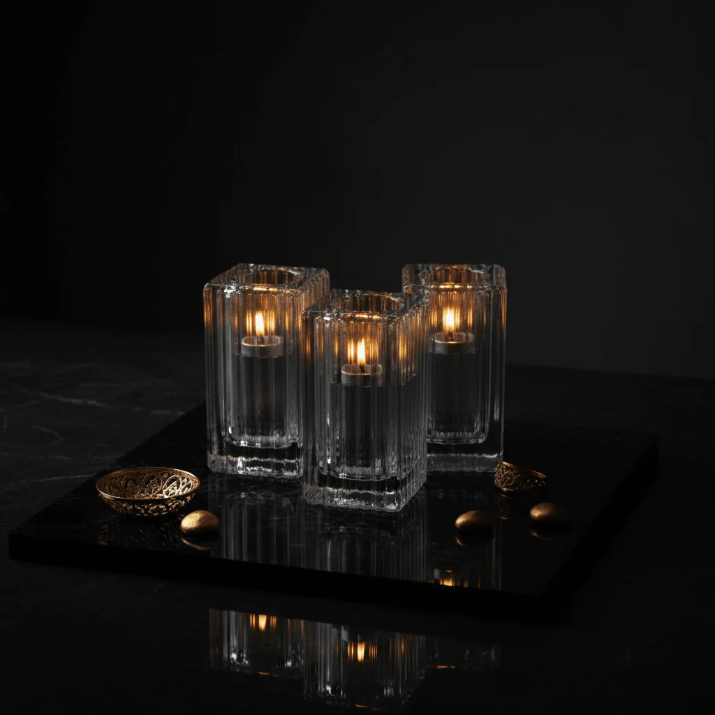 Elegant Transparent Glass Candle Holder for Modern Home Décor – 8cm - Image 4