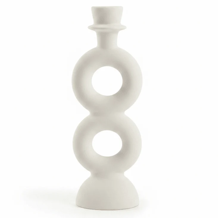 Elegant White Ceramic Candle Holder for Modern Home & Office Décor – 23cm
