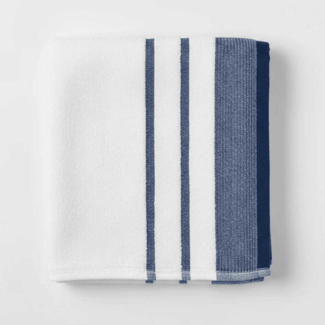 Elysian Hand Towel 50x90cm – White with Blue Stripes - Image 4