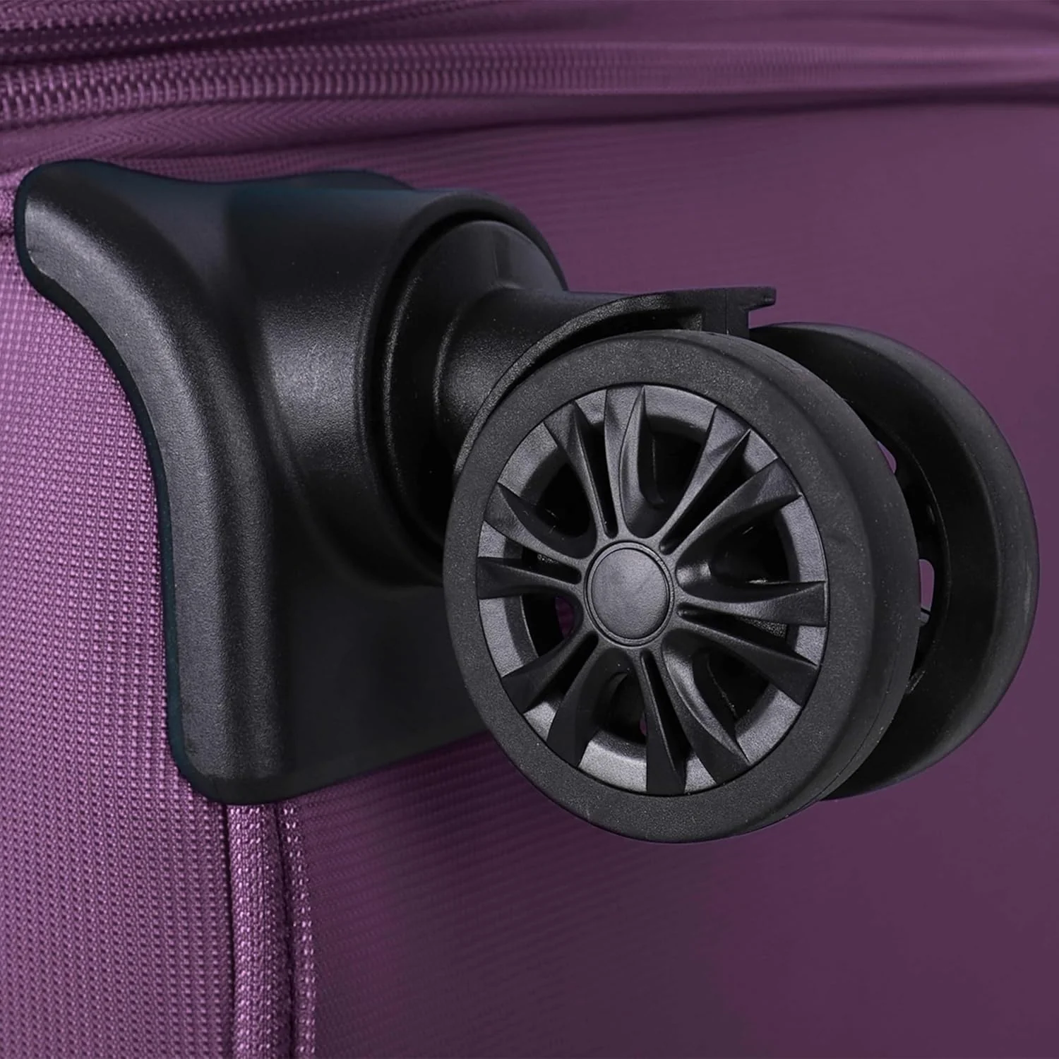 Eminent E765SZ Expandable Soft Trolley Luggage – Polyester Checked Suitcase with Safe Zipper & 3-Digit TSA Lock, Purple, 24-Inch - Image 5