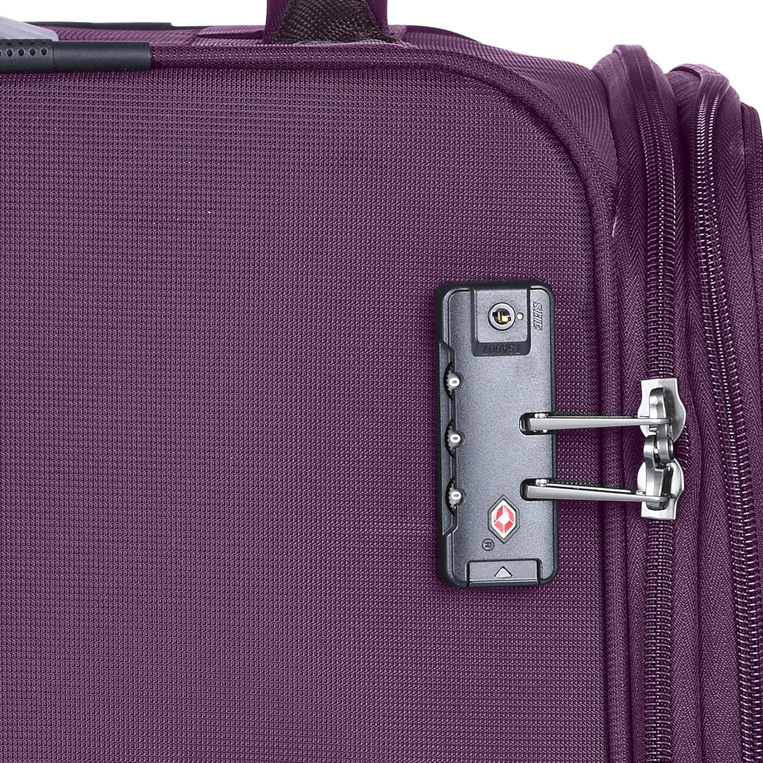 Eminent E765SZ Expandable Soft Trolley Luggage – Polyester Checked Suitcase with Safe Zipper & 3-Digit TSA Lock, Purple, 24-Inch - Image 6