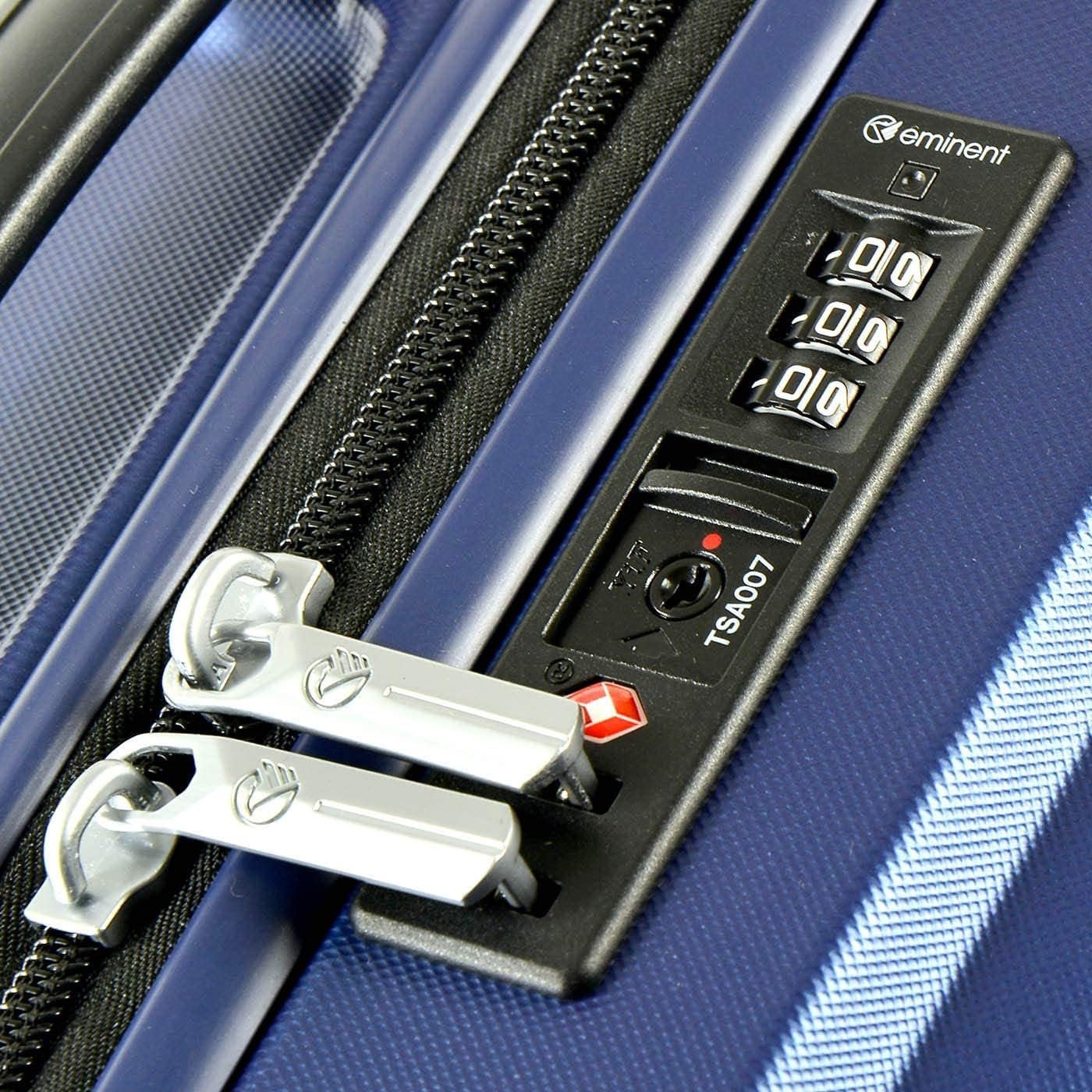 Eminent KH16 TPO Hard Case Checked Luggage – Lightweight 24-Inch Suitcase with Quiet 360° Wheels & TSA Lock, Aqua Blue - Image 4
