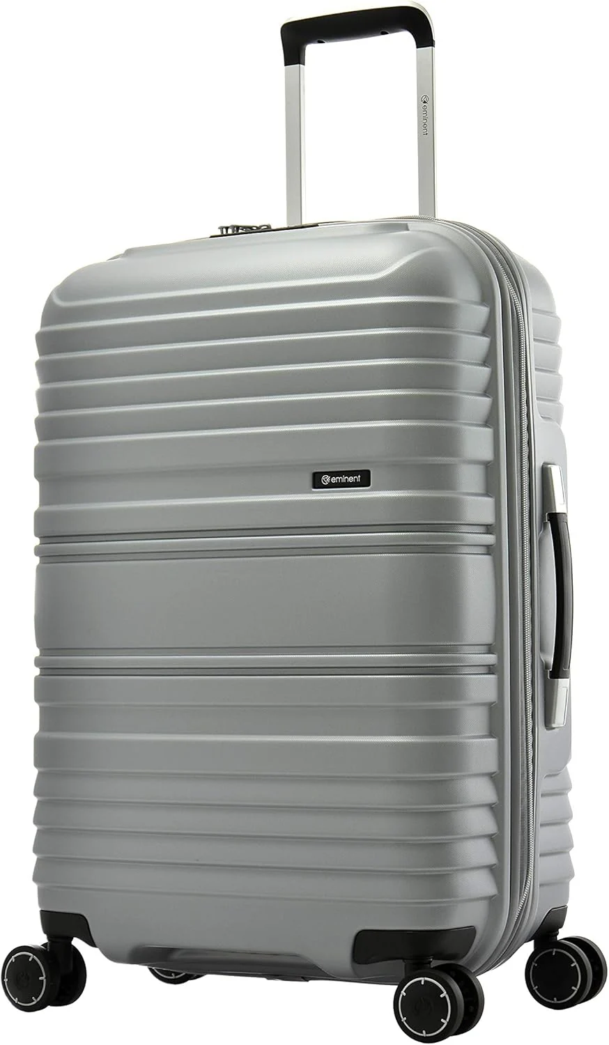 Eminent KH16 TPO Hard Case Travel Suitcase – Ultra-Light 24-Inch Checked Luggage with Quiet 360° Wheels, Light Silver