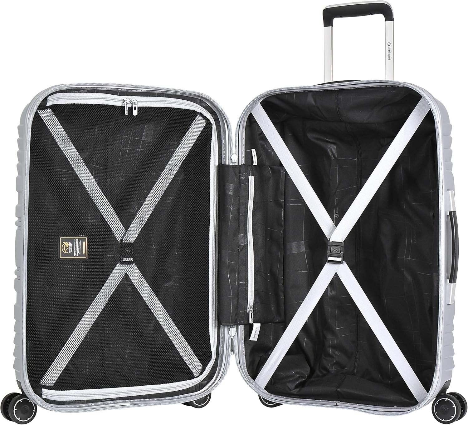 Eminent KH16 TPO Hard Case Travel Suitcase – Ultra-Light 24-Inch Checked Luggage with Quiet 360° Wheels, Light Silver - Image 4