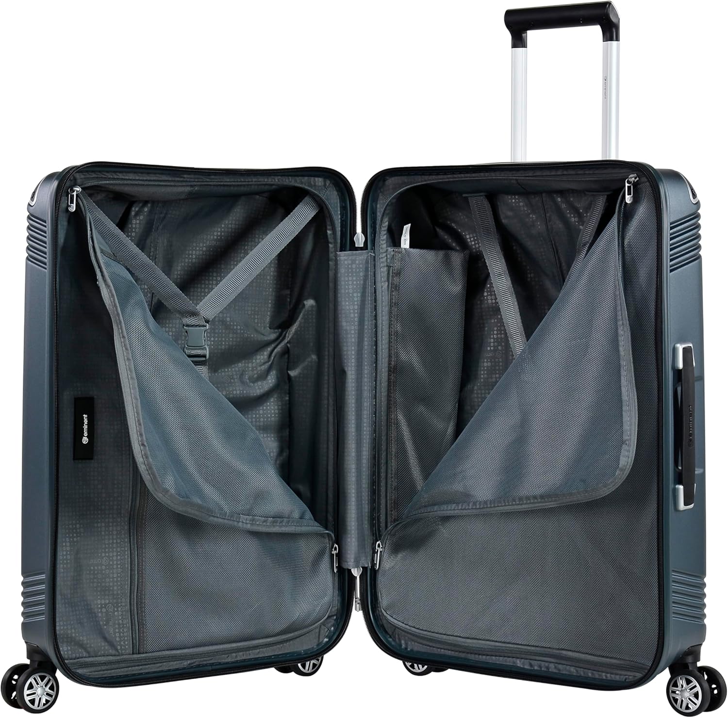 Eminent KK10 Makrolon Fashion Checked Suitcase – Smooth Double Spinner Wheels & TSA Lock, Graphite, 24-Inch - Image 6