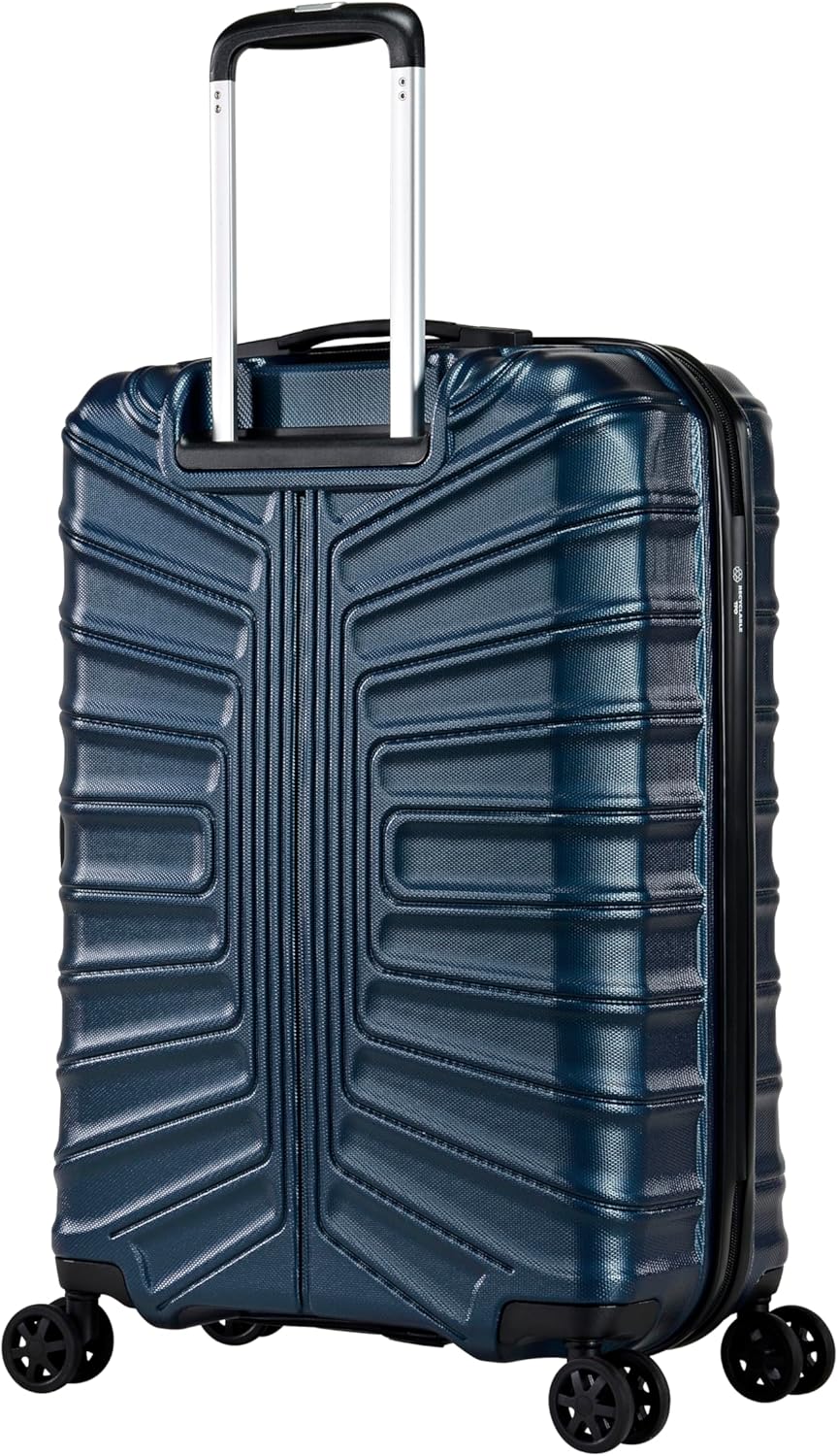 Eminent KK30 24-Inch TPO Ultra-Light Fashion Checked Luggage with Safe Zipper, TSA Lock & Double Spinner Wheels – DK Navy - Image 2