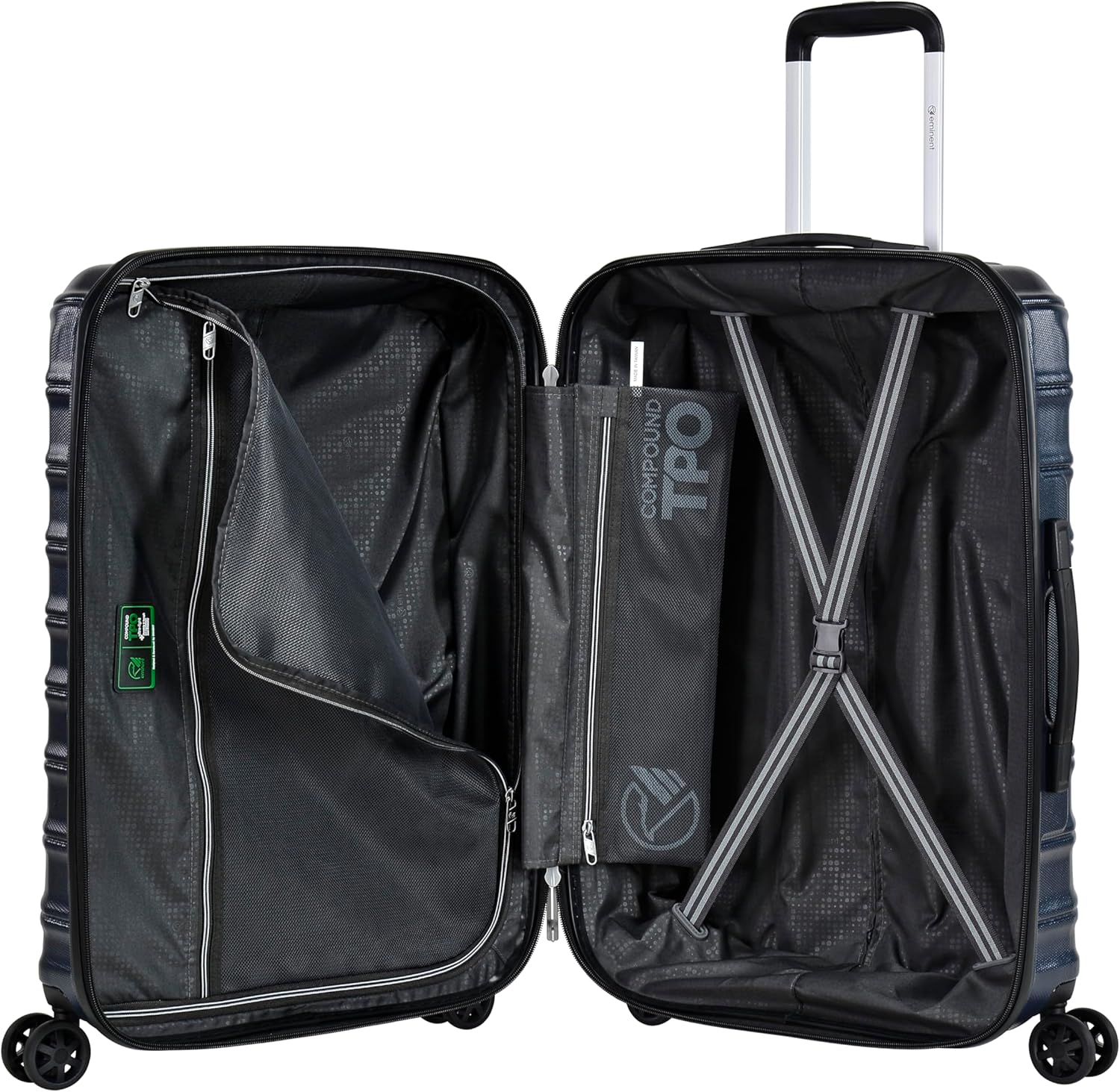 Eminent KK30 24-Inch TPO Ultra-Light Fashion Checked Luggage with Safe Zipper, TSA Lock & Double Spinner Wheels – DK Navy - Image 6