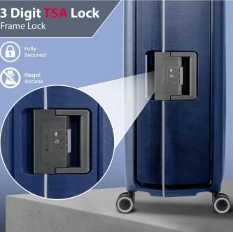 Eminent Vertica B0006 26-Inch Polypropylene Hard Case Lightweight Luggage with Double Spinner Wheels & TSA Lock – Blue - Image 3