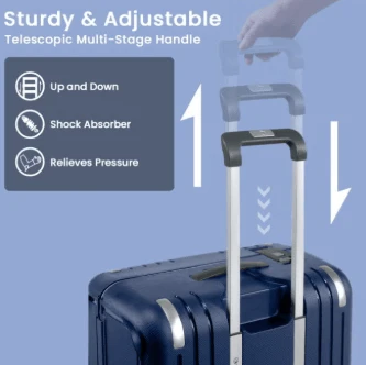 Eminent Vertica B0006 26-Inch Polypropylene Hard Case Lightweight Luggage with Double Spinner Wheels & TSA Lock – Blue - Image 4