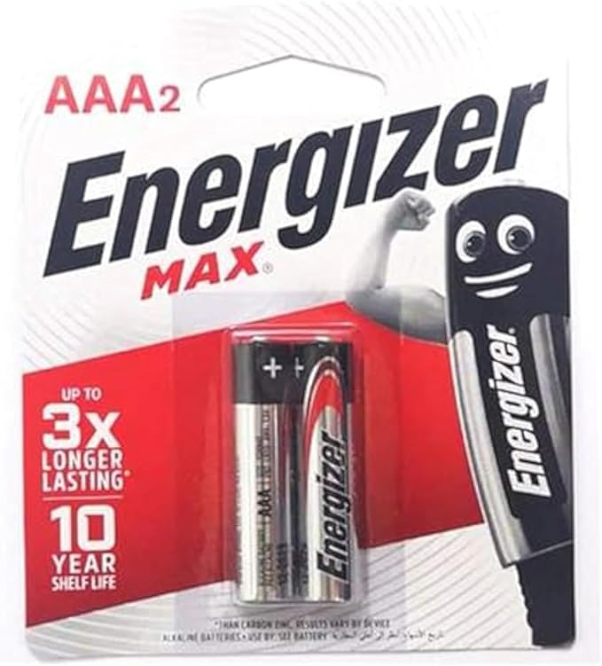 ENERGIZER MAX Alkaline AAA Batteries 1.5V, Pack Of 2