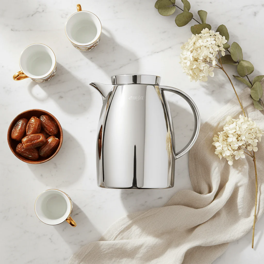 Emsa Vacuum Flask 1L – Mirror Chrome - Image 2