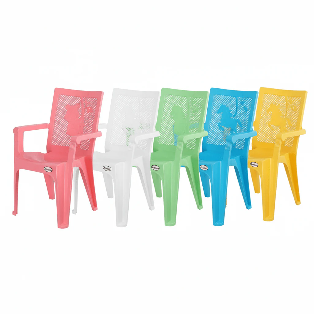 Esqube Baby Chair Panda (Plain) 60cm*38cm - Plastic Study Chair Assorted Color - Image 2