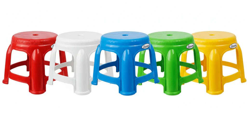 Esqube Lilly Plastic Compact Step Stool 27cm*24cm Assorted Color - Image 2