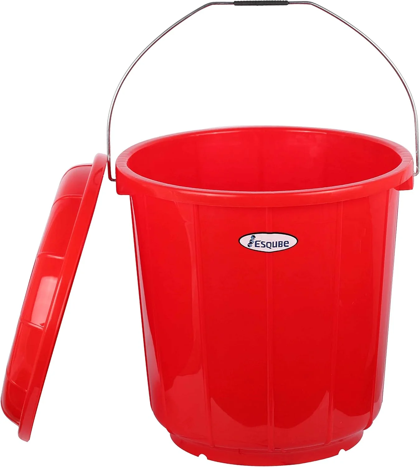 Esqube Plastic Oasis Bucket With Lid-15Liter-Red - Image 2