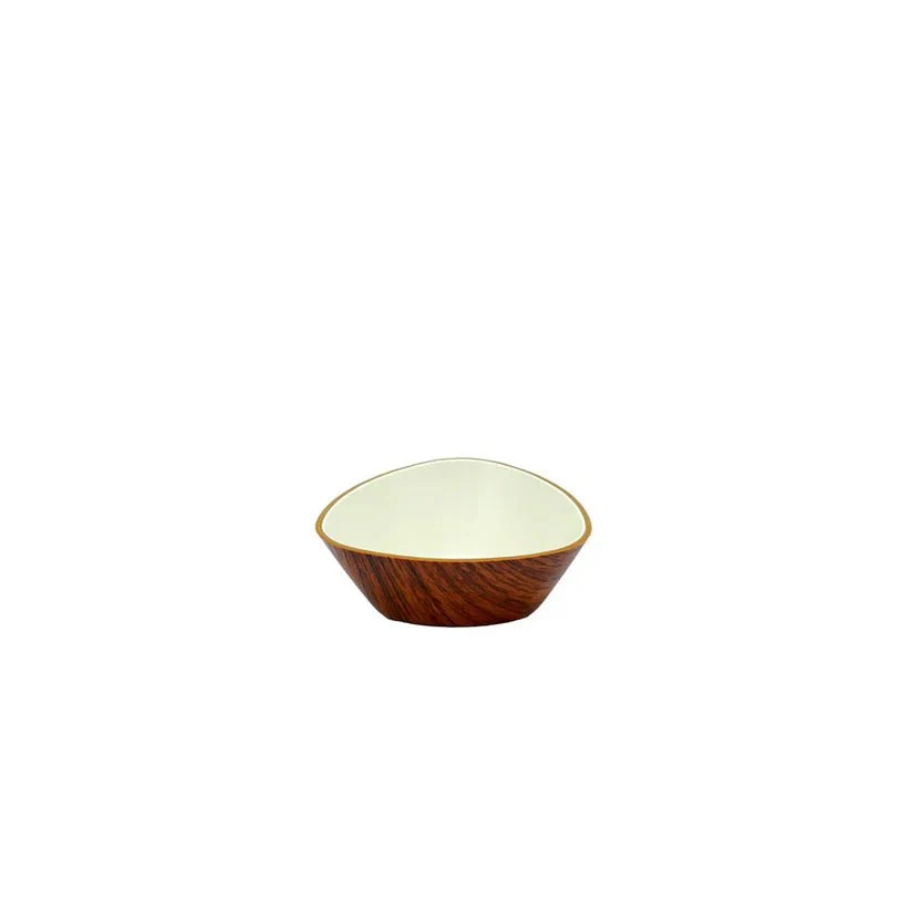 Eveli Mini Triangle Bowl Wooden Texture 10154Mk