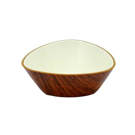 Eveli Mini Triangle Bowl Wooden Texture 10154Mk - Image 2