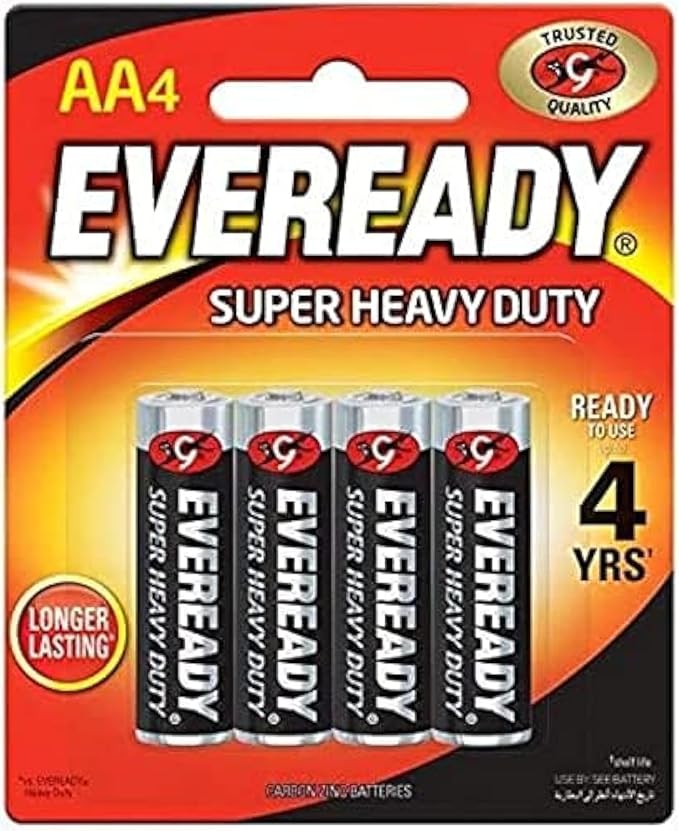 EVEREADY AA Super Heavy Duty Battery 1.5V, Pack of 4