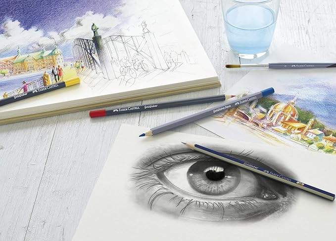 Faber-Castell 112513 Gold 1221 3H Pencils, Pack Of 12, Blue-Gold - Image 2