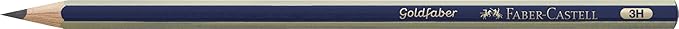 Faber-Castell 112513 Gold 1221 3H Pencils, Pack Of 12, Blue-Gold - Image 3