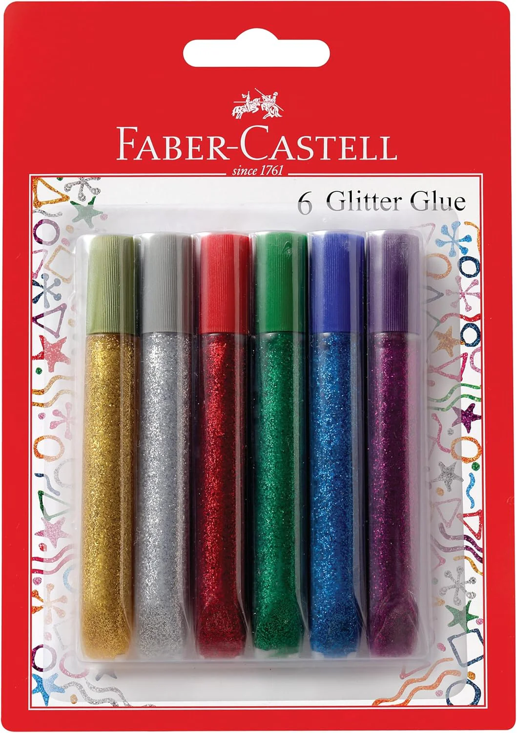 Faber Castell 6pcs Glitter Glue, Multicolor