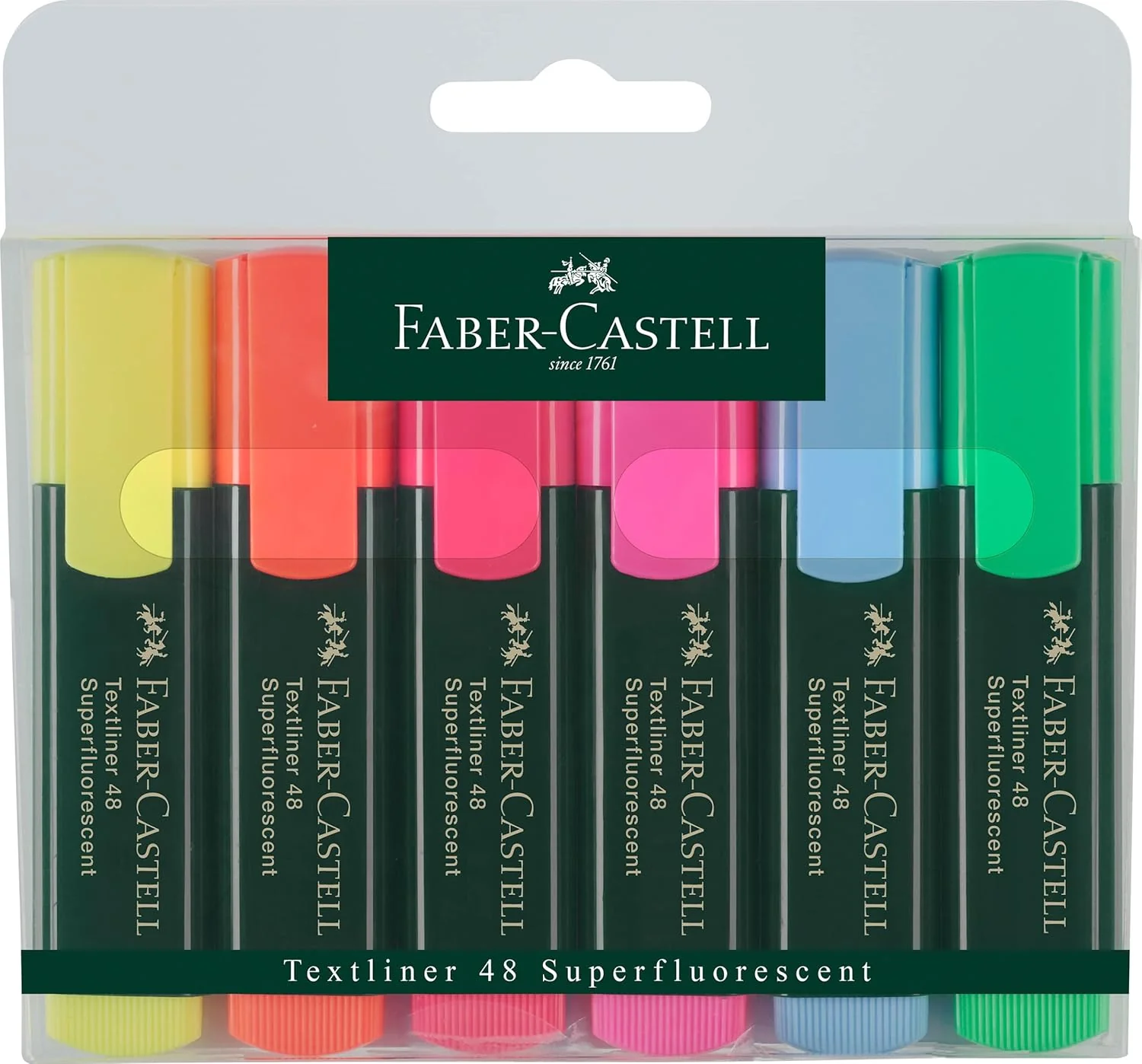Faber-Castell Classic Highlighter Wallet Of 6pcs Green, Classic, 154806, Estuche Con 6 Textliner