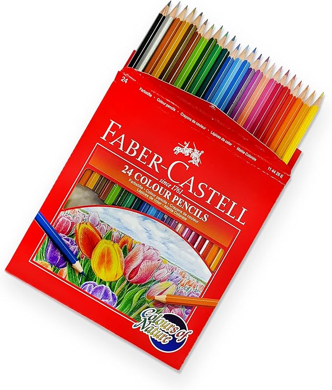Faber-Castell Colours Of Nature Colour Pencils 24 Colour In A Cardboard Box,Assorted Designs, 114426 - Image 2