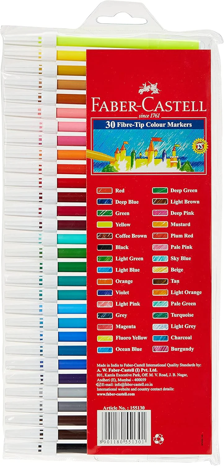 Faber-Castell Felt Color Markers-30Pcs - Image 4