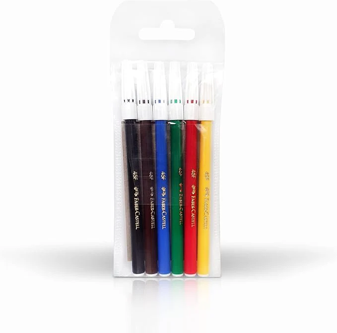 Faber-Castell Felt Pen 6 Color, Water-Based Colours Will Easily Wash Out Of Fabrics - Image 2