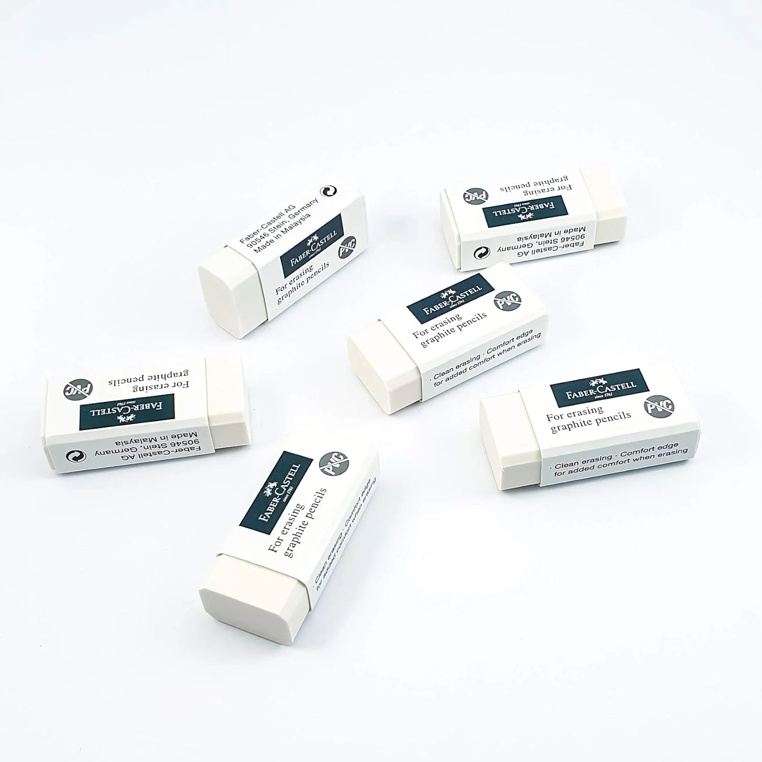 Faber-Castell PVC-Free Eraser Medium Poly Bag Of 15Pcs - Image 2