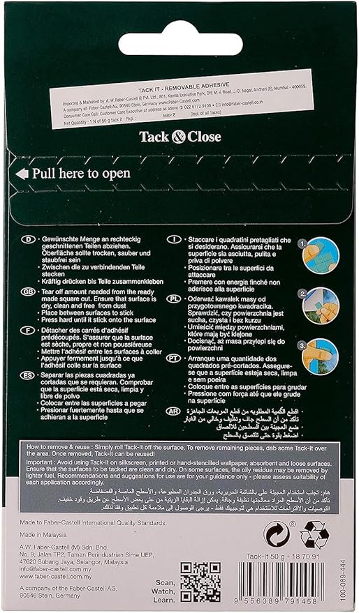 Faber-Castell Reusable Multi-Purpose Adhesive Tack-It 50Gm Green - Image 4