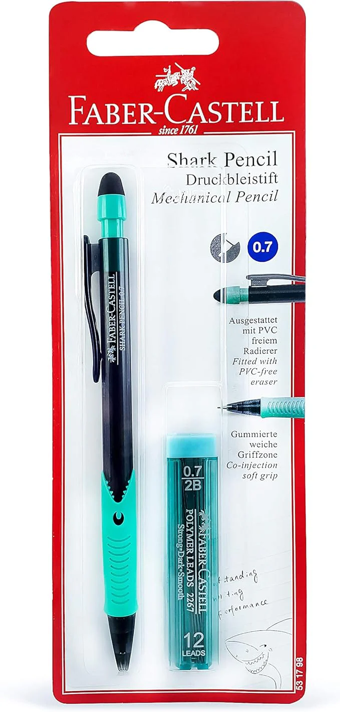 Faber-Castell Shark Mechanical Pencil 0.7Mm, Multicolor, 531798, Jumbo