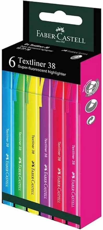 Faber-Castell Textliner 38 Highlighter 6-Pieces, Multicolor - Image 2