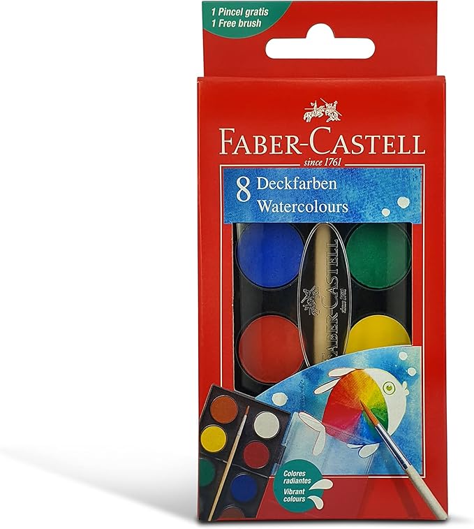 Faber-Castell Watercolors 8 Color 24Mm - Image 4