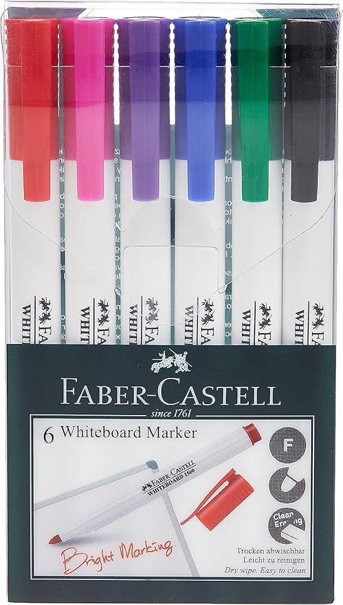 FABER CASTELL Whiteboard Marker Slim Wallet Of 6Pc