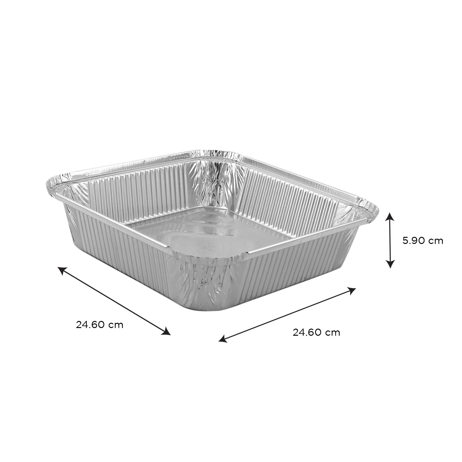Falcon 10pcs Square Aluminium Container with Lid 24.6cm*5.9cm*24.6cm -83241 - Image 2