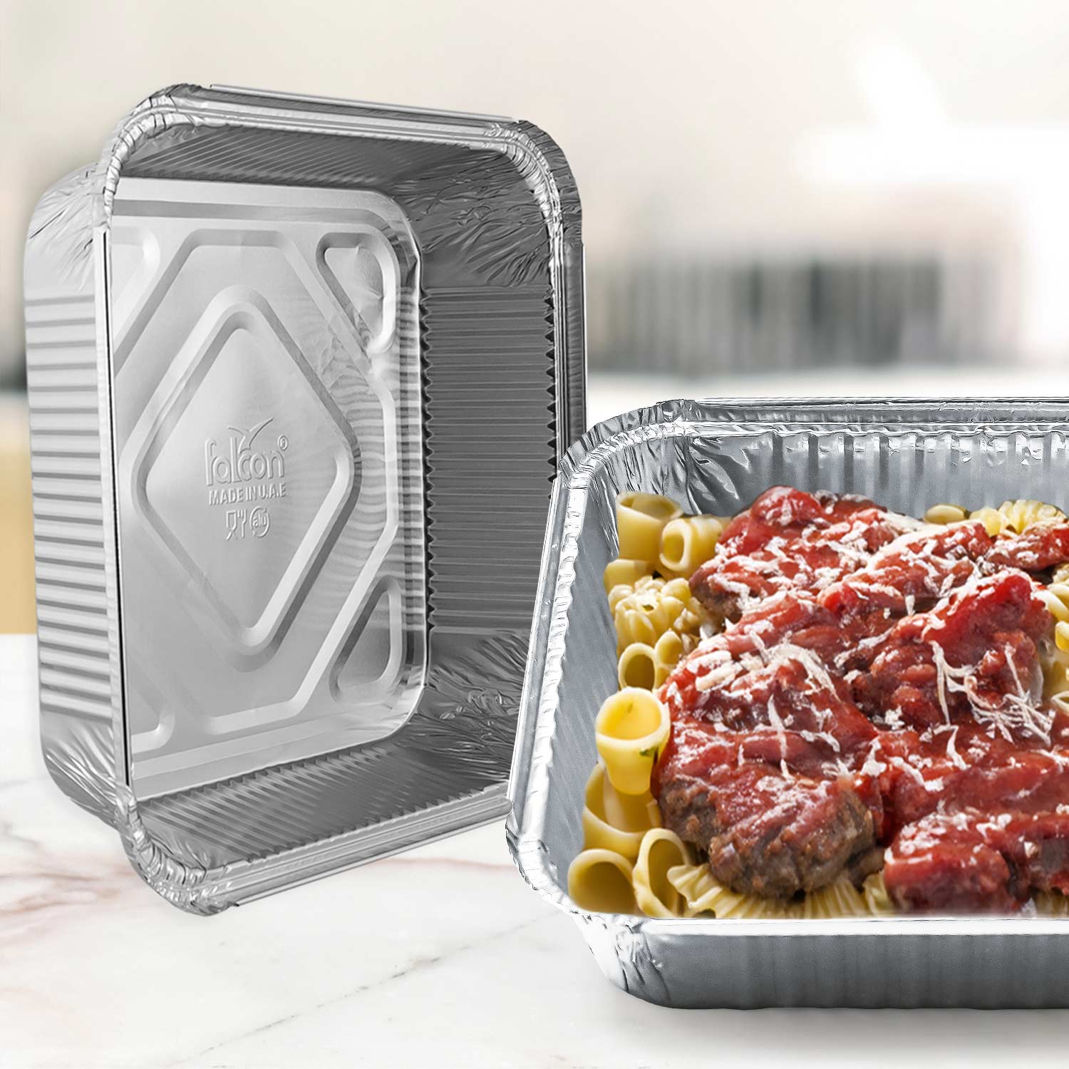 Falcon 10pcs Square Aluminium Container with Lid 24.6cm*5.9cm*24.6cm -83241 - Image 4