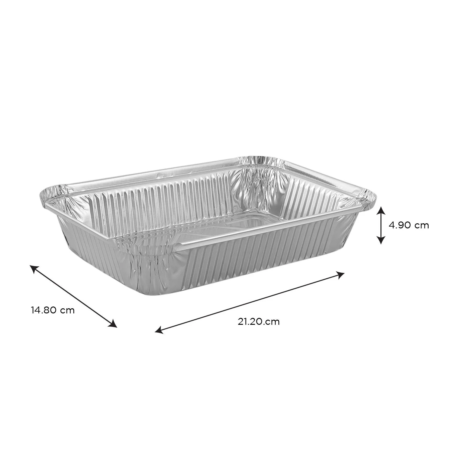 Falcon 12pcs Rectangular Aluminium Container with Lid 21.2cm*14.8cm*4.9cm -8389 - Image 3