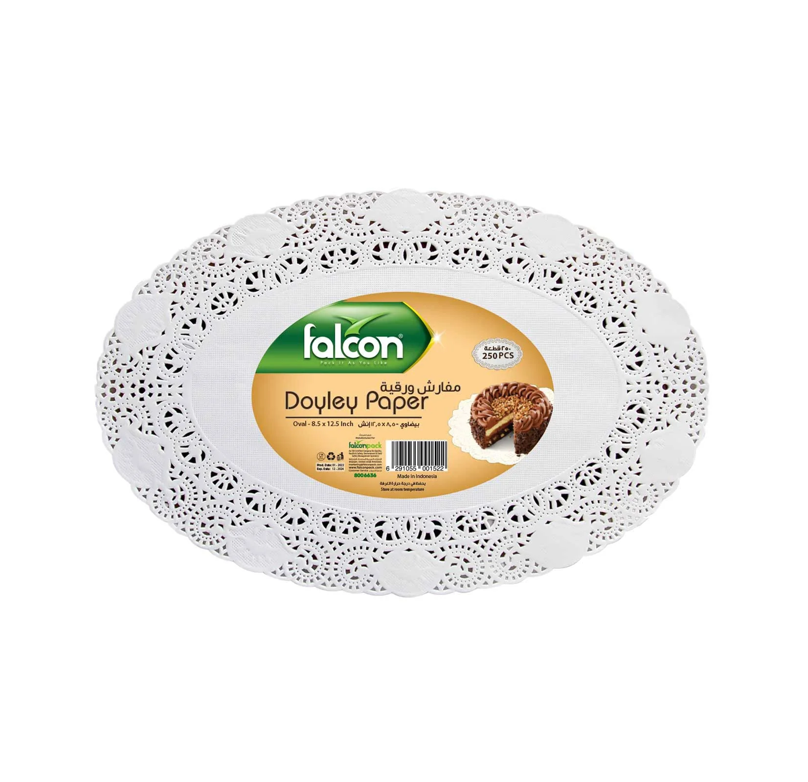 Falcon 250pcs Oval Doyley Paper 8.5"*12.5"