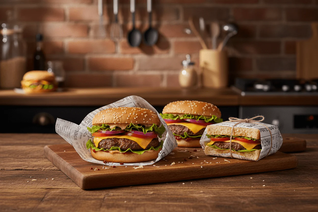 Falcon 50pcs Burger Wrap 33cm × 33cm – Grease Resistant - Image 2