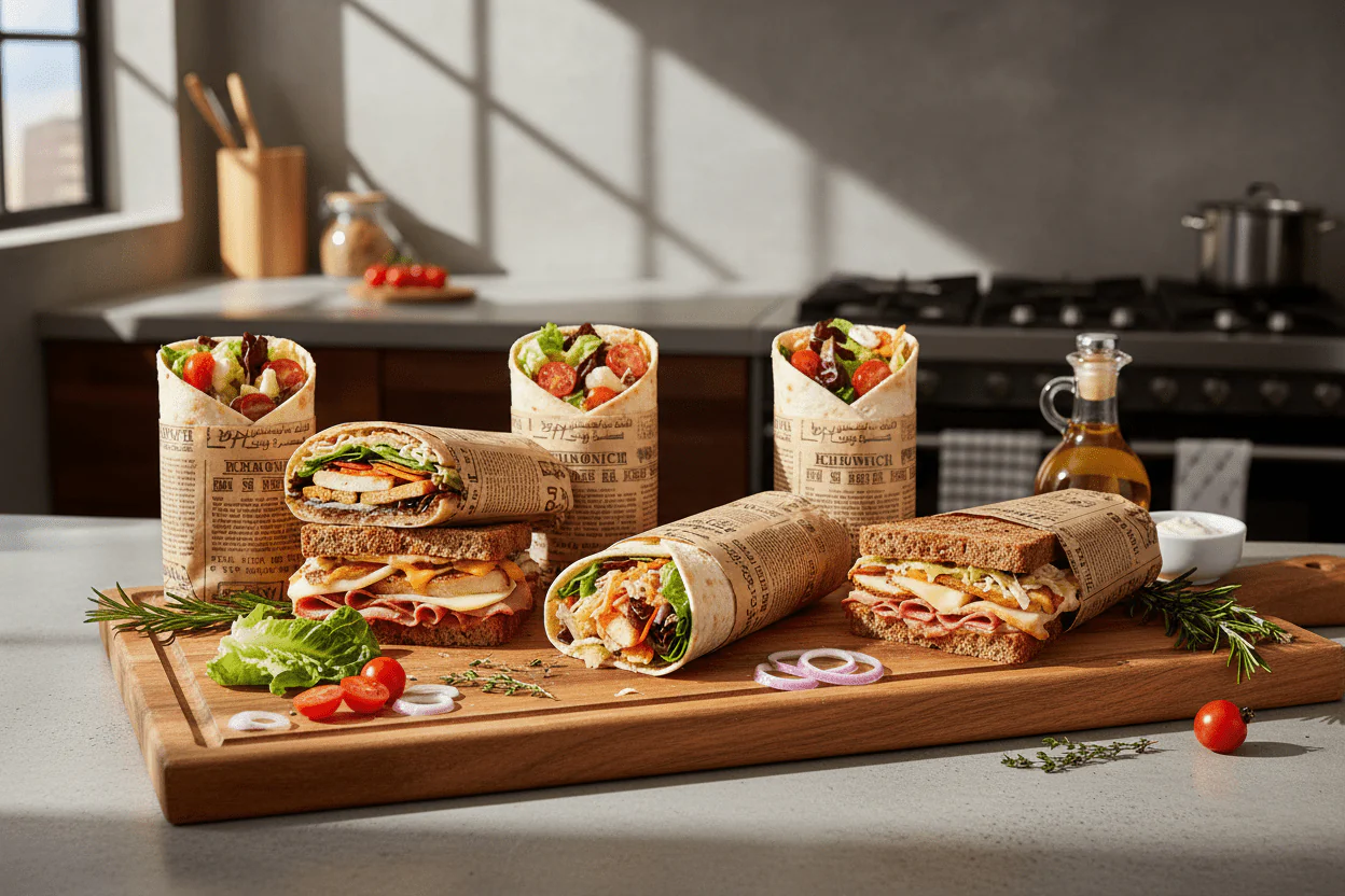 Falcon 50pcs Grease Resistant Kraft Sandwich Wrap 35cm*25cm - Image 2