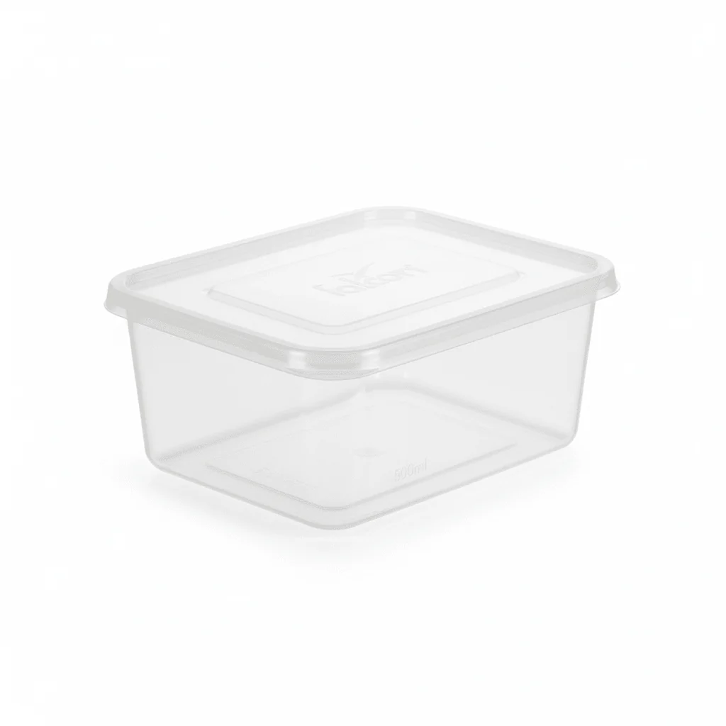 Falcon 5pcs Plastic Rectangular Storage Container with Lid 500ml