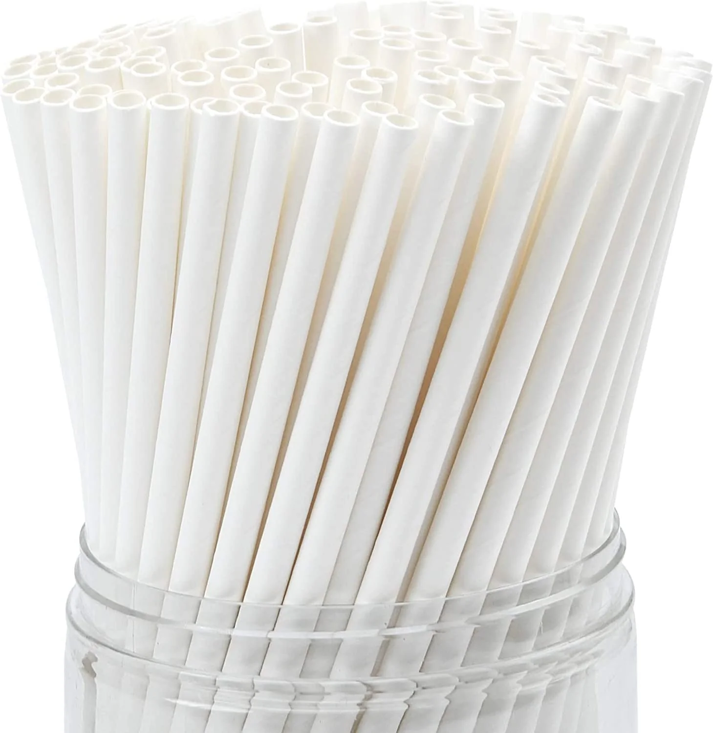 Falcon 8mm Paper Drinking Straws 50pcs – Classic White