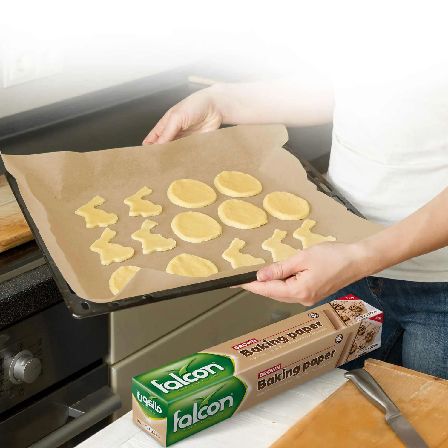 Falcon Grease Proof Baking Paper 10m*30cm, Brown - Image 3
